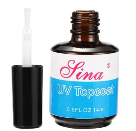 Top coat luciu si fixare Sina UV pentru oja semipermanenta sau gel UV, 14 ml2
