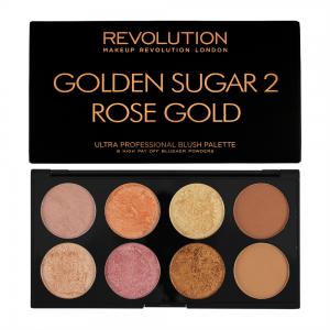 Paleta Cu 8 Blush-uri MAKEUP REVOLUTION Ultra Blush Golden Sugar 2, Rose Gold