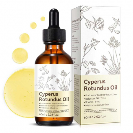 Ulei Cyperus Rotundus pentru Reducerea Cresterii Parului Nedorit, 100% Formula Naturala, NOVA KISS®, 60 ml