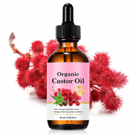 Ulei de Ricin Organic pentru Cresterea Genelor, Sprancenelor si Parului, Fara Hexan, NOVA KISS®, 60 ml1