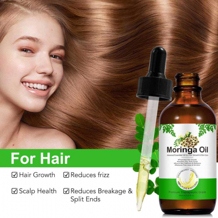 Ulei premium de Moringa 100% Natural pentru Cresterea Parului si Ingrijirea Tenului, NOVA KISS®, 60 ml3
