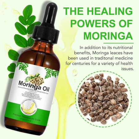 Ulei premium de Moringa 100% Natural pentru Cresterea Parului si Ingrijirea Tenului, NOVA KISS®, 60 ml1