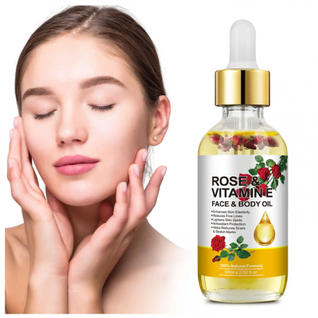 Ulei de Trandafir si Vitamina E, 100% Natural pentru Ten si Corp, Anti cicatrici, Anti imbatranire, 60 ml4