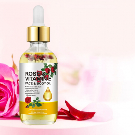 Ulei de Trandafir si Vitamina E, 100% Natural pentru Ten si Corp, Anti cicatrici, Anti imbatranire, 60 ml1