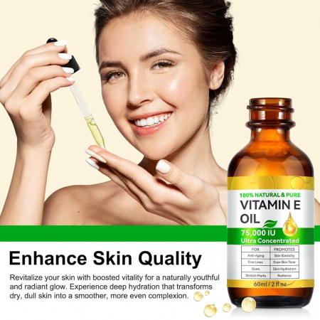 Ulei Premium Ultra Concentrat Vitamina E, 100% Natural & Pur, Fara Hexan pentru Ten, 60 ml5