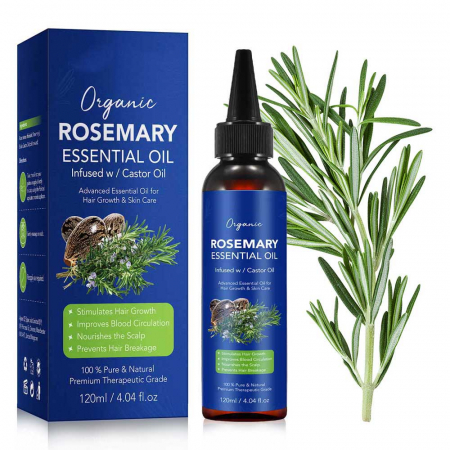 Ulei esential Organic de Rozmarin infuzat cu Ricin, 100% Natural pentru Cresterea Parului, NOVA KISS®, 120 ml2