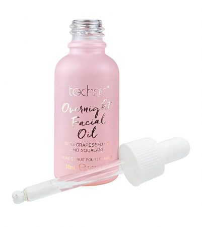 Ulei facial de noapte antioxidant, hidratant, cu samburi de struguri Technic, 30 ml