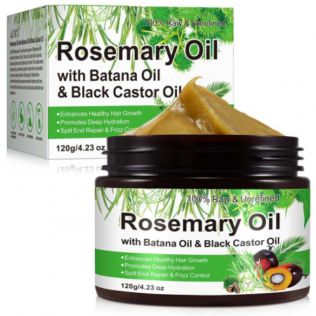 Ulei Premium 3 in 1 cu Rozmarin, Batana si Ricin, 100% Pur si Natural, Raw si Nerafinat pentru Cresterea Parului, 120 g4