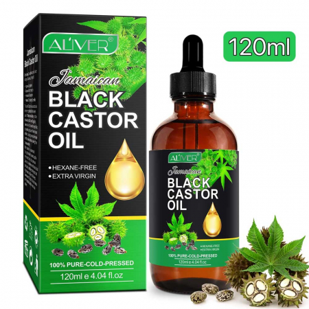 Ulei premium de Ricin 100% Natural pentru cresterea parului, genelor, sprancenelor si unghiilor, Aliver 120 ml0