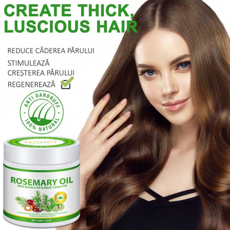 Ulei Premium de Rozmarin, Batana si Ricin, 100% Raw & Nerafinat pentru Cresterea Parului, 220 g3