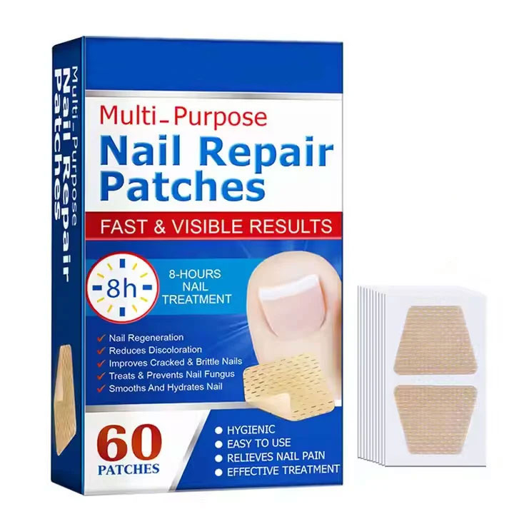 Set 60 Plasturi pentru Unghii Deteriorate, Galbene si Fragile, cu Extract de Arbore de Ceai si Usturoi