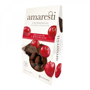 Ciocolata - AMARESTI Merisoare in ciocolata neagra belgiana 50% - 80 g