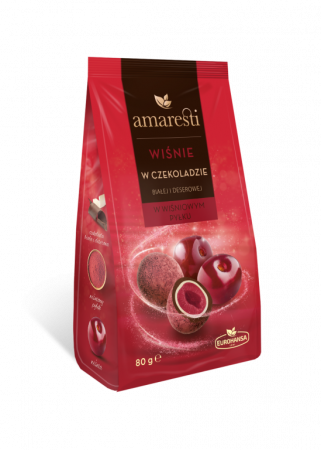 Ciocolata - AMARESTI Cirese in Mix de ciocolata (alba si neagra) 80g