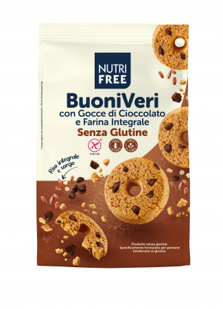 Biscuiti fara gluten - NUTRIFREE Biscuiti BuoniVeri din faina integrala, fara gluten 250 g