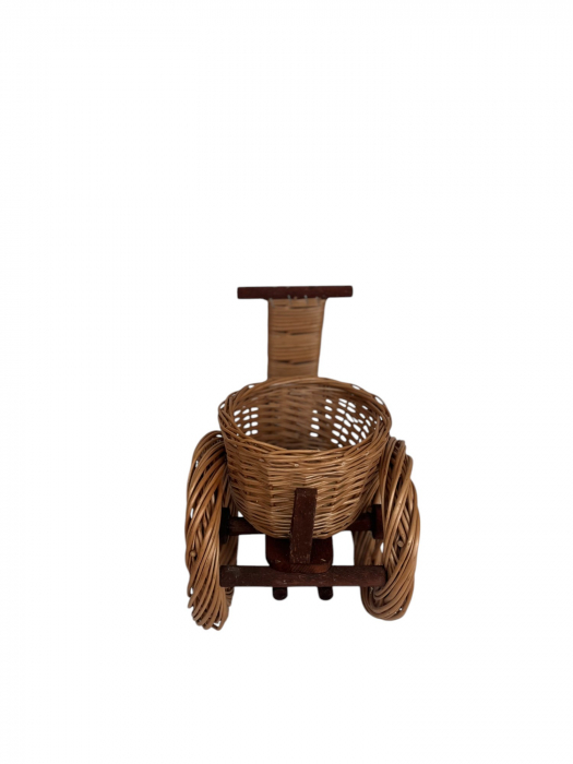 Bicicletă Decorativă din Răchită – Suport Elegant pentru Ghivece [3]
