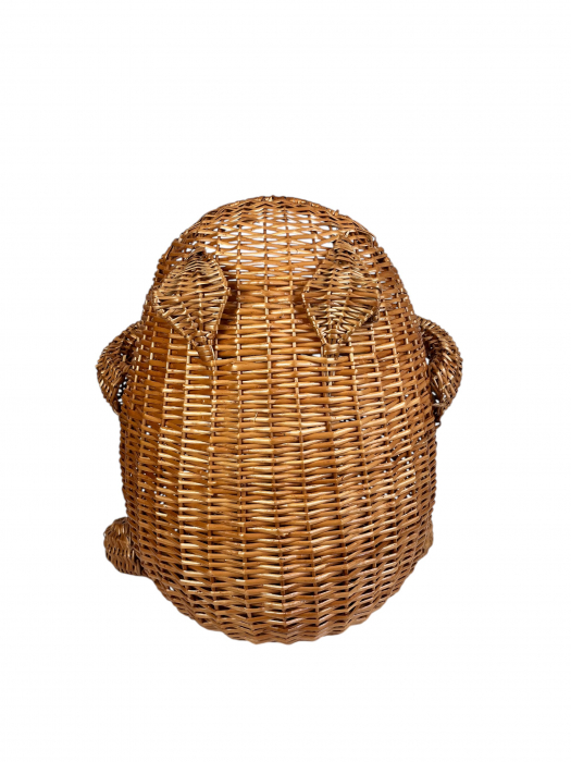 Broscuță decorativă împletită manual din răchită – coș de depozitare rustic, unicat [2]