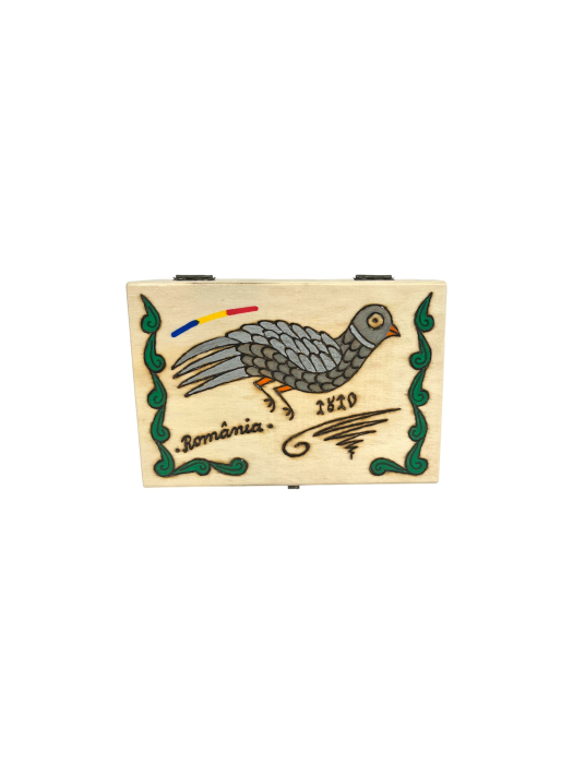 Casetă din lemn pirogravată și pictată manual [4]