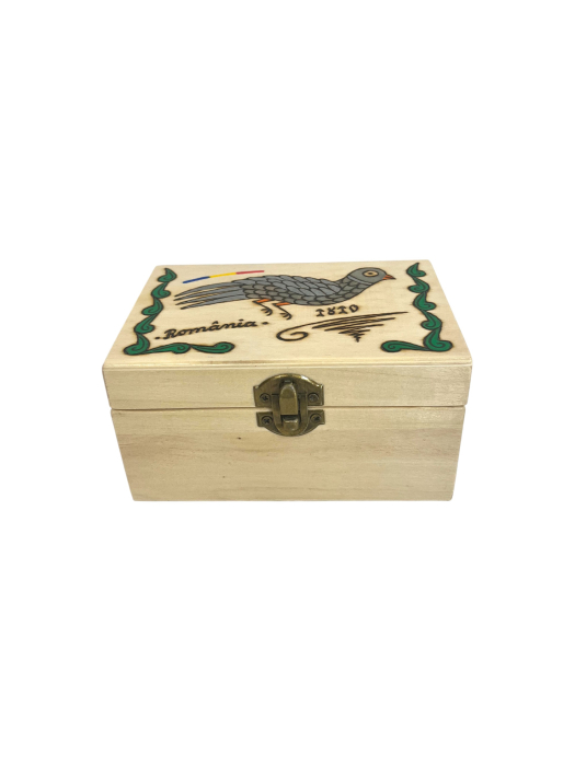 Casetă din lemn pirogravată și pictată manual [5]