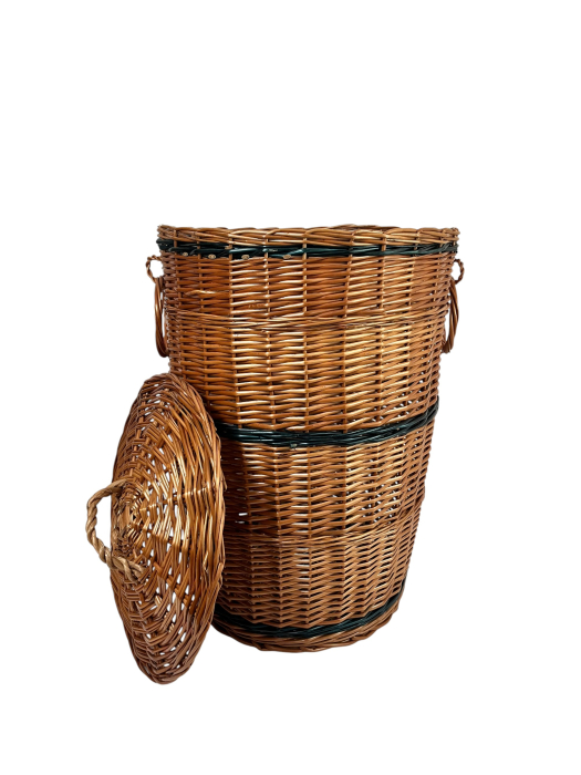 Coș de rufe rotund cu mânere și capac detașabil- 70x43 CM [1]