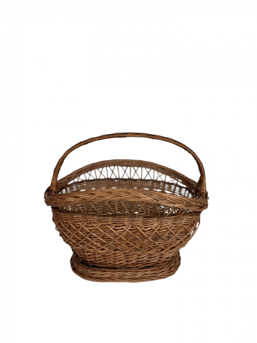 Coș Înalt de Piață – Răchită Naturală, Lucrat Manual [3]