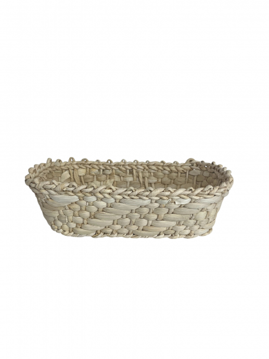 Coș oval împletit manual din pănușă – natural, versatil, practic [1]