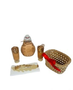 Cosulet Cadou-Sticla si Pahare Imbracate in Piele [2]