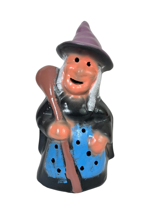 Suport lumânare Halloween – Vrăjitoare ceramică pictată manual [1]