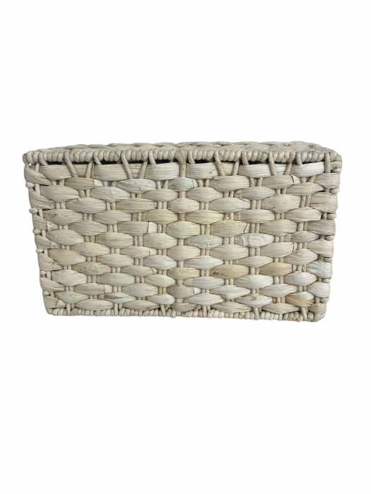 Ladă împletită manual din pănușă, cu capac și cadru metalic – practică, elegantă, naturală [4]