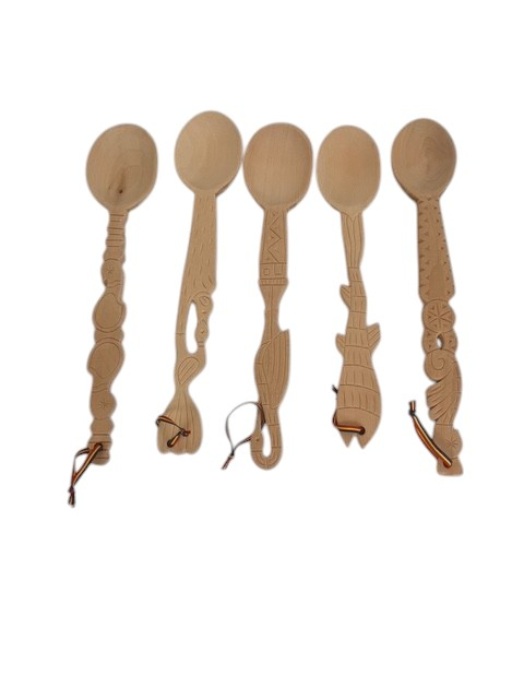 Lingura din Lemn, Sculptata si Pictata Manual [7]