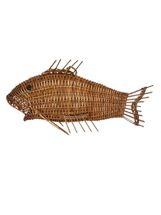 Pește decorativ împletit manual din răchită – unicat, suspendabil [1]
