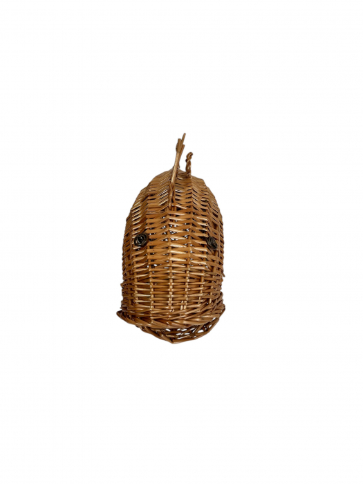 Pește decorativ împletit manual din răchită – unicat, suspendabil [4]