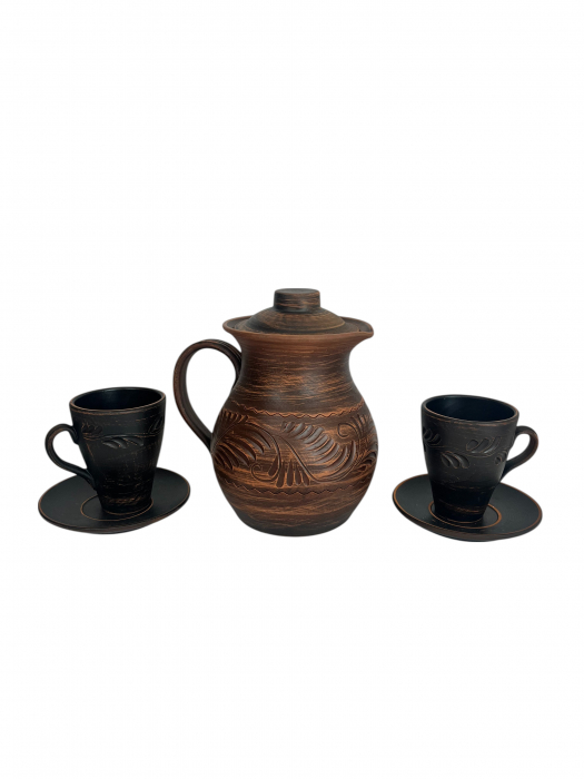 set-carafa-cu-capac-si-4-cescute-din-lut-confectionate-manual [5]