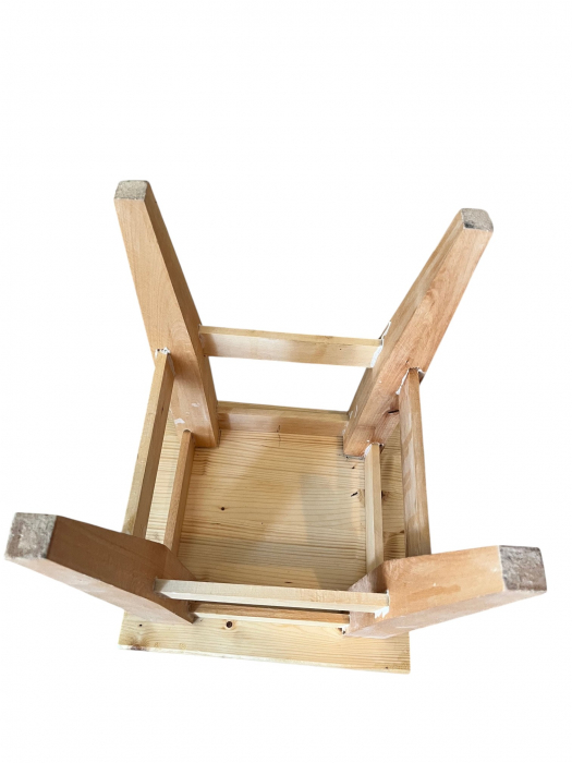 Taburet de bucătărie – lemn de brad și tei masiv, rezistent și natural [4]