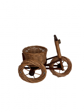 Produse din Rachita, Papura, Paie - Bicicletă Decorativă din Răchită – Suport Elegant pentru Ghivece