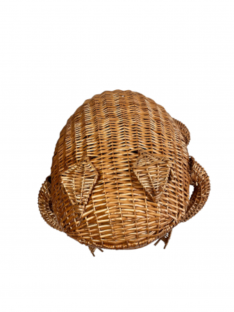 Broscuță decorativă împletită manual din răchită – coș de depozitare rustic, unicat [4]