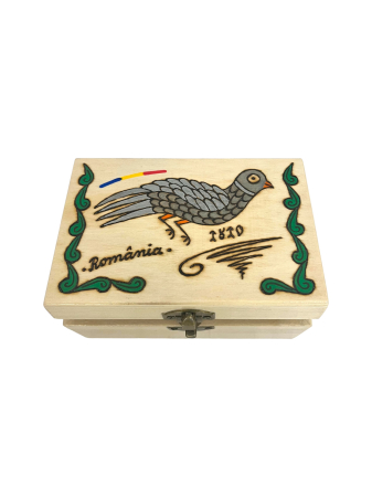 Casetă din lemn pirogravată și pictată manual [2]