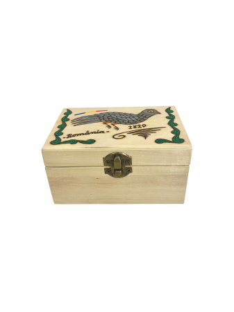 Casetă din lemn pirogravată și pictată manual [4]