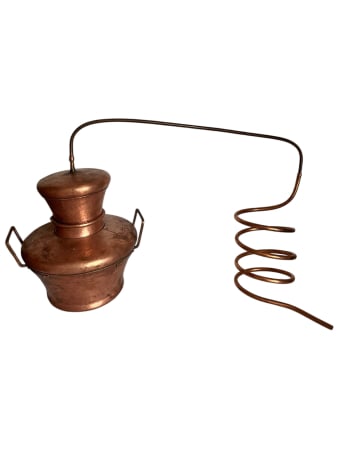 Sticle si Plosti cu papura, rachita si piele - Cazan pentru Distilat Țuică din Cupru Masiv –10 litri
