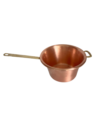 Produse din Cupru - Ceaun din Cupru Masiv Lucrat Manual cu Mâner din Alamă și Mâner de Sprijin