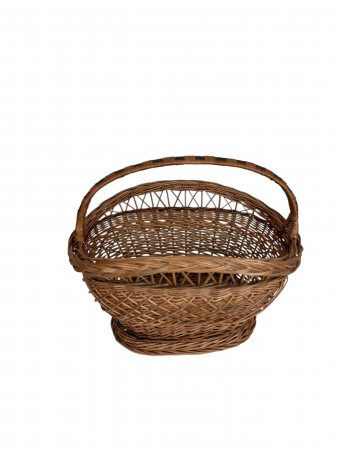 Produse din Rachita, Papura, Paie - Coș Înalt de Piață – Răchită Naturală, Lucrat Manual