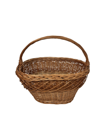 Produse din Rachita, Papura, Paie - Cos Oval Impletit cu Model Crait