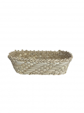 Fashion si Bijuterii - Coș oval împletit manual din pănușă – natural, versatil, practic