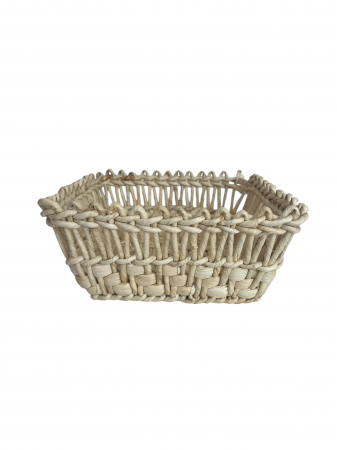 Produse din Rachita, Papura, Paie - coș-patrat-împletit-manual-din-pănușă-natural-versatil-practic