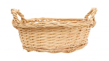 Produse din Rachita, Papura, Paie - Coș Rotund din Răchită cu Mânere Laterale – Natural, Elegant, Versatil