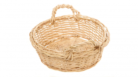 Coș Rotund din Răchită cu Mânere Laterale – Natural, Elegant, Versatil [2]