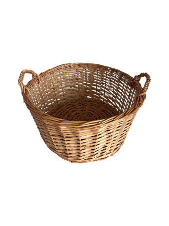 Produse din Rachita, Papura, Paie - Coș Rotund din Răchită cu Mânere Laterale – Natural, Elegant, Versatil