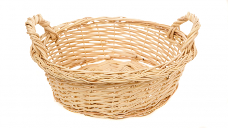 Coș Rotund din Răchită cu Mânere Laterale – Natural, Elegant, Versatil [1]