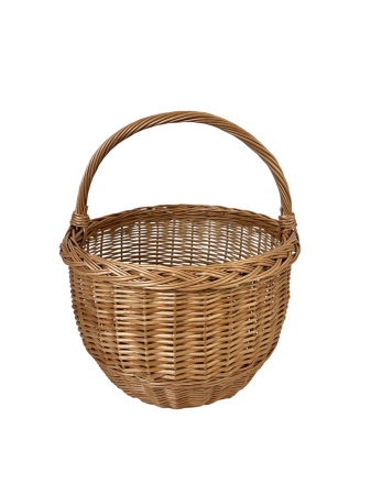 Produse din Rachita, Papura, Paie - Coș rotund împletit manual din răchită – conic, rezistent și elegant