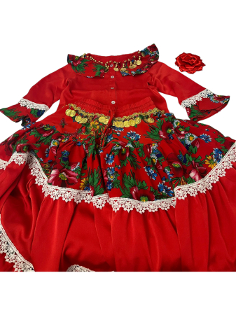 Accesorii - Costum fetita tradițional cu motive etno romani