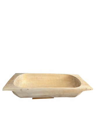 PRODUSE DIN LEMN - Covată Mare din Lemn Masiv de Salcie – Sculptată Manual dintr-o Singură Bucată
